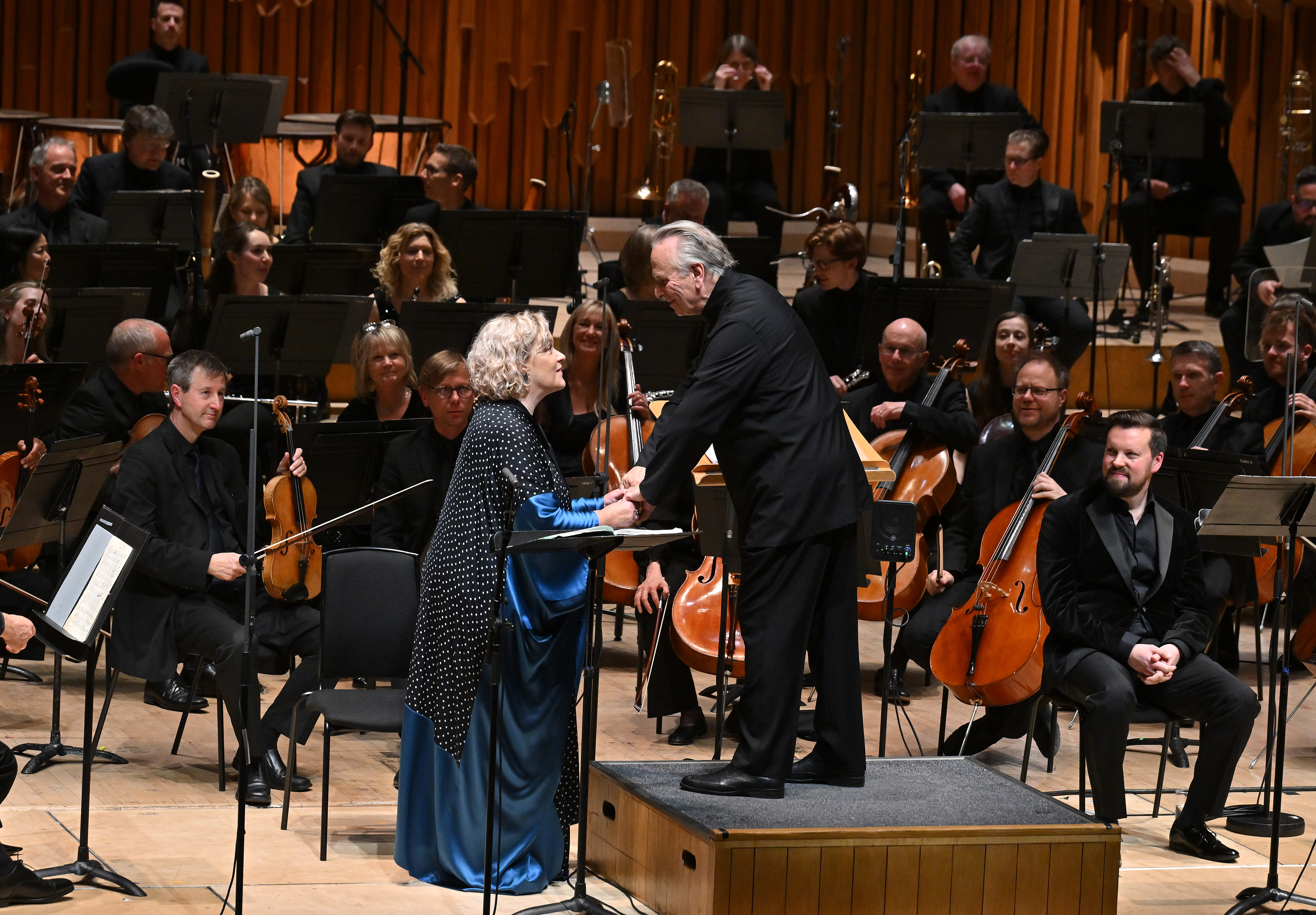 Sir Mark Elder conducting the BBC Symphony Orchestra with Alice Coote and David Butt Philip.